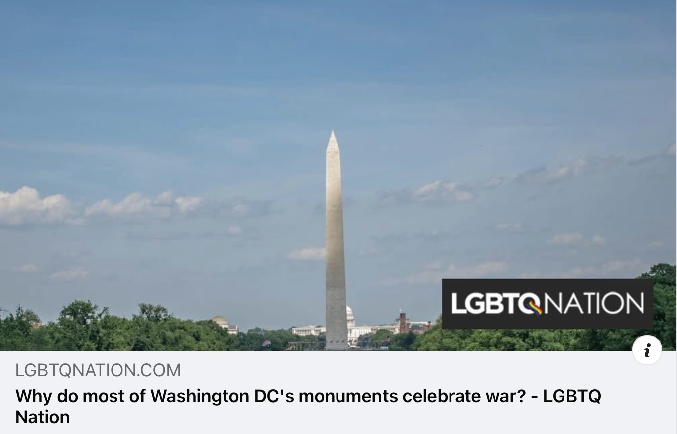 A tall monument with trees and blue sky with Washington Monument in the background

AI-generated content may be incorrect.